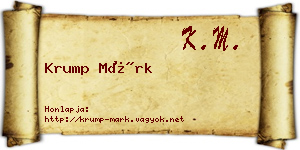 Krump Márk névjegykártya